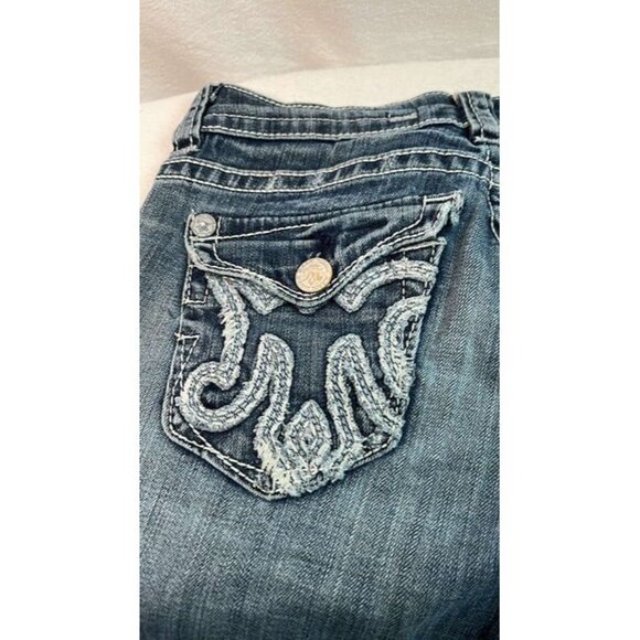MEK St Louis Boot CutJeans SZ 26/32 DISTRESSED BoHo Festival Biker Clubwear - Picture 8 of 12
